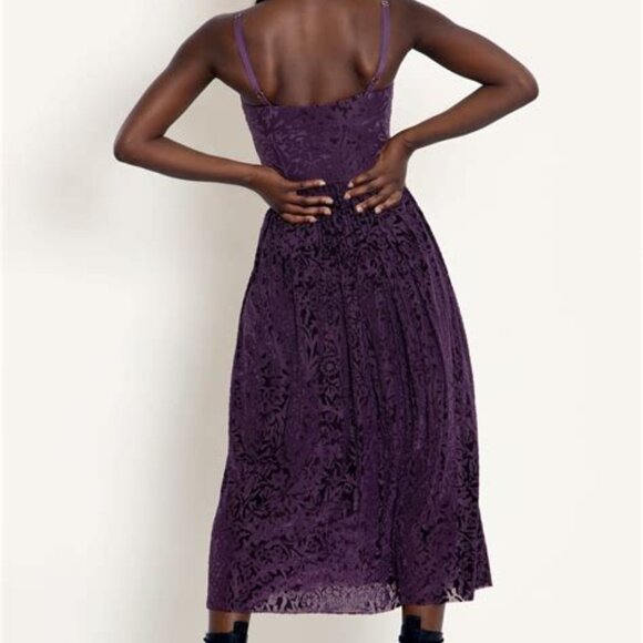 Burned Velvet Blackthorn Purple Eclipse Dress - Picture 3 of 4